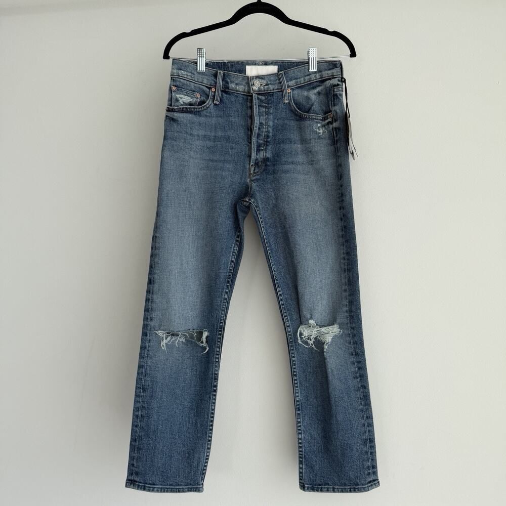 MOTHER Superior The Tomcat Distressed Straight-Leg Jeans in Seriously Truce